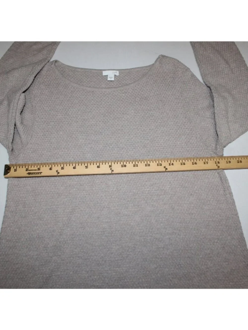 J Jill Sweater Sz M Brown Knit Long Sleeve Cotton Viscose Nylon Sweater